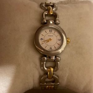 Coach stainless & 18k gold plate watch